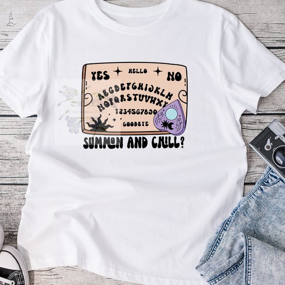 Eclectic Wallflower Tops - Summon & Chill Graphic Tee Shirt